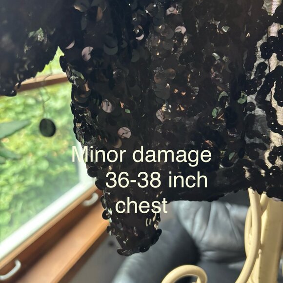 Black Sequin Jacket - As Is Condition Sparkle Blazer - Picture 4 of 5